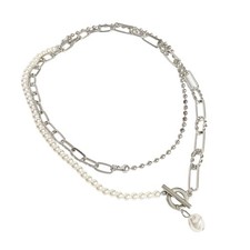 Collana donna nappa perle imitazione trendy perfetta per qualsiasi outfit