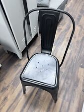 Sedia Modello Tolix Nero Bistrot Stile Industrial In Acciaio Resistente Opaco