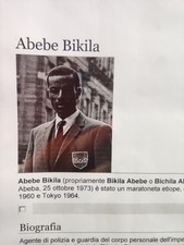 Autografo abebe bikila - autografo,