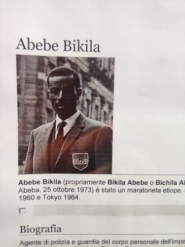 Autografo abebe bikila - autografo,