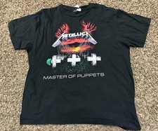 Maglietta Y2K 2007 Metallica Master Of Puppets nera sbiadita senza etichetta adatta grande