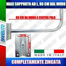 SUPPORTO PALO MURO AD L MAXI DA 80 CM PER PARABOLA SATELLITARE