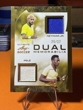 Maglia calcio 2022 Leaf Ultimate NEYMAR JR PELE Brasile doppia partita reliquia /27