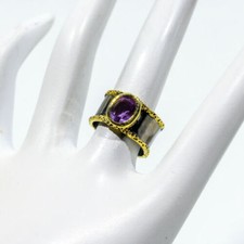 ANELLO IN ARGENTO 925 CON AMETISTA OVALE  8x6
