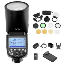 Godox V1S TTL HSS flash testa tonda con batteria per Sony + set accessori AK-R1