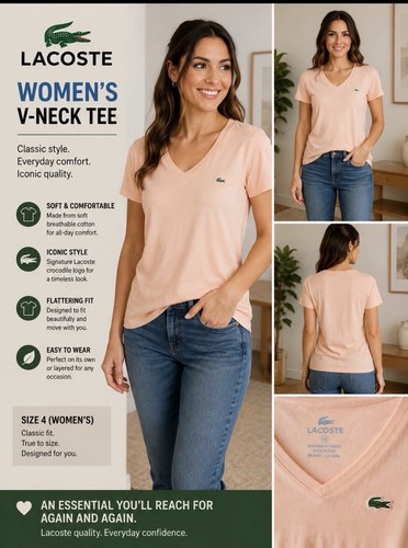 Shirt donna lacoste scollo a - t-shirt,