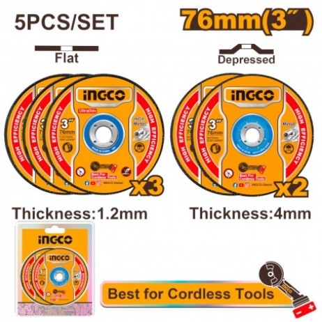 Set dischi 76mm 3pz - 3pz, abrasivi