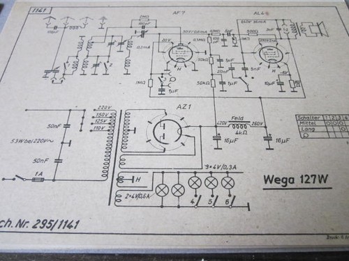 Schema elettrico wega 127 - elettrico, w