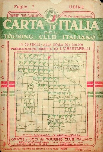 Carta italia del touring - carta, d'italia
