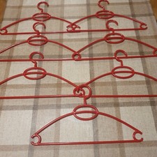 Lotto set  stock Grucce appendiabiti In Plastica Rossa 7 pezzi