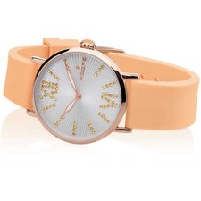 Orologio Donna HOOPS FOLIE 2603L-RG05 Silicone Albicocca Rosè Swarovski FIV