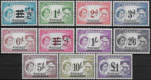 1963 nyasaland revenue - revenue, optd