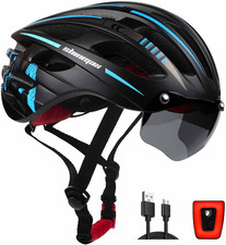 Caschi Da Bici per Uomo E Donna,  Casco Da Bici MTB Con Occhiali Magnetici E Luc