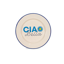 Piatto Piano In Latta Smaltata