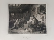 Antica Stampa 1850 - La Scuola