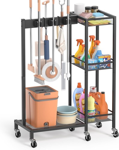 Broom holder cleaning - holder, w/