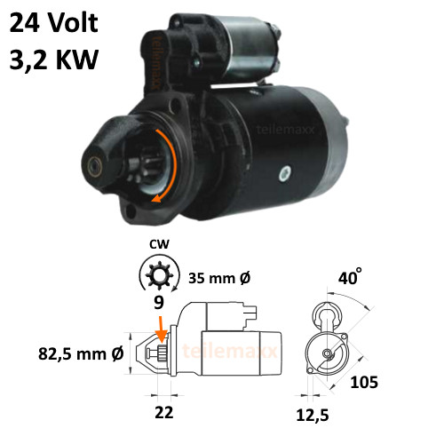 Motorino avviamento volt - avviamento, 24