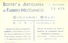 1935 ROMA Giovanni SOLVI Bottega artigiana fabbro-meccanico *Cartolina FP VG