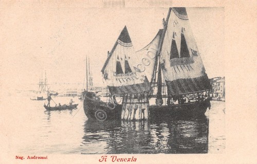 Cartolina venezia imbarcazione - cartolina,