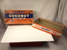 Scatola porta caramelle Clark Candy Bar COCONUT DOUBLE BAR VINTAGE anni 40
