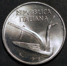 Italia 10 Lire 1972 KM# 93