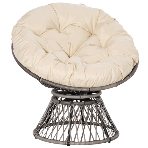 Outsunny sedia girevole rattan - outsunny,