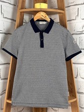 Polo Moncler Maglia Manica Corta cotone fantasia blu bianco taglia M