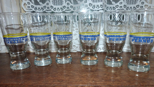 Pernod blue yellow glasses - pernod,