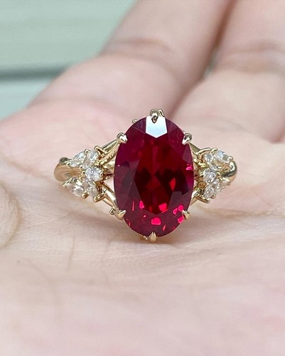Anello ovale rosso rubino - 💍,