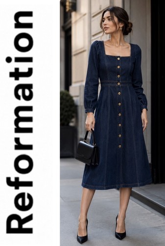 Abito midi reformation celeste - midi,