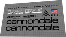 SET DECALCOMANIE CANNONDALE SUPER V 2000 1992 nere
