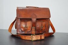 Borsa messenger da uomo 19" in vera pelle vintage tracolla borsa per laptop v...