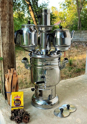 Acciaio samovar 2 teiera - acciaio,