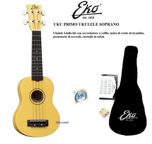 Ukulele soprano eko yellow - ukulele,