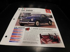 1936-1955 Fiat 500 Spec Sheet
