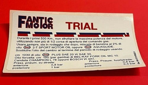 Fantic trial rodaggio - fantic,