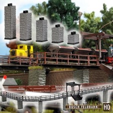 Busch 12387 - 1/87 / H0 Pilastri Del Ponte In/Out - Nuovo