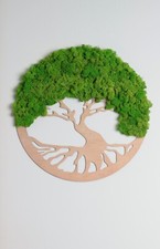 Pannello con muschio stabilizzato. Albero Della Vita Verde Luminoso.Pollici:19,6