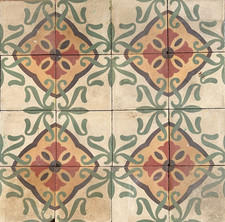 Cementine antiche mattoni piastrelle originali floreali quadrate pavimento 21