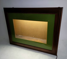 Vetrinetta Vintage bacheca pensile legno cornice Vetro Verde 82cm Illuminata-XXX