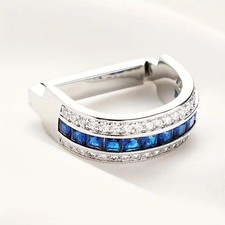 fermacravatta cristalli blu