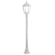 Lampione Giardino Lanterna Vetro E27 Luce Esterno Alluminio 178x24cm Bianco