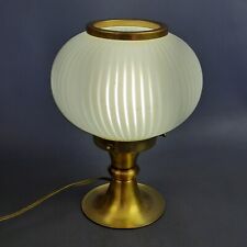 Lampada Da Tavolo Sfera Vetro Murano Design A Righe Base Ottone Vintage Anni ‘60
