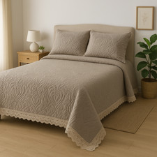 Copriletto Matrimoniale Beige