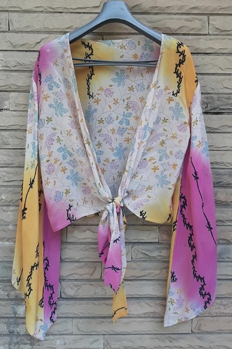 Crepe seta avvolgente top - seta,