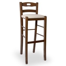 Sgabello h 80 in legno noce