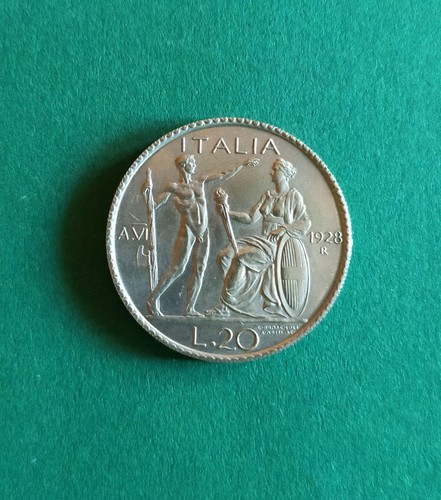 Moneta lire 1928 anno vi - lire,