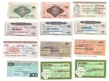 MINIASSEGNI BANCHE VARIE - Lotto di 12 miniassegni originali, nuovi, perfetti