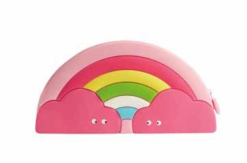 Rainbow silicone pencil case - rainbow,