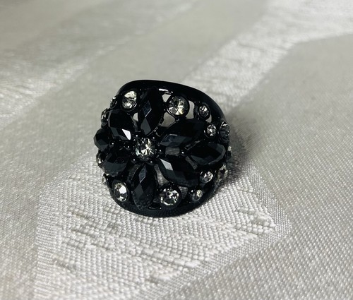 Anello fiore strass - anello,